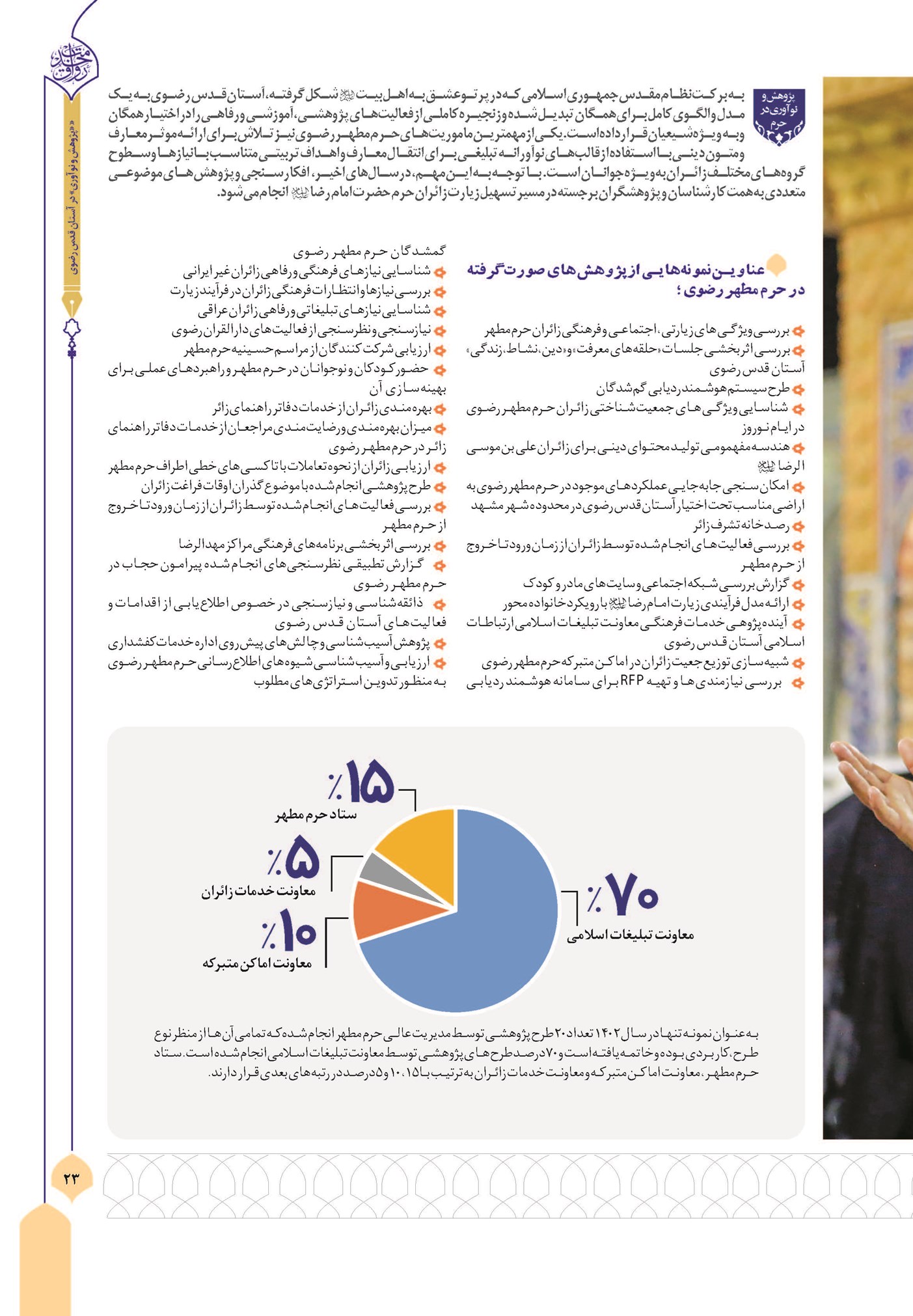 تلاش علمی برای آرامش زائران امام مهربانی